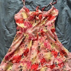 Floral Pink and Red Dress